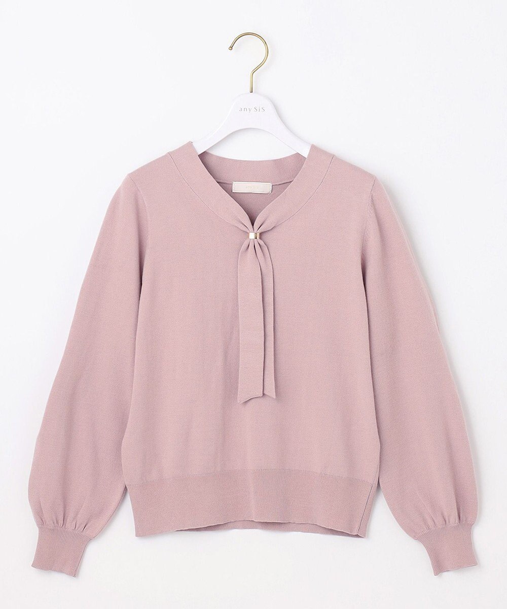 ANY SIS 【洗える】ボウタイ ニット 