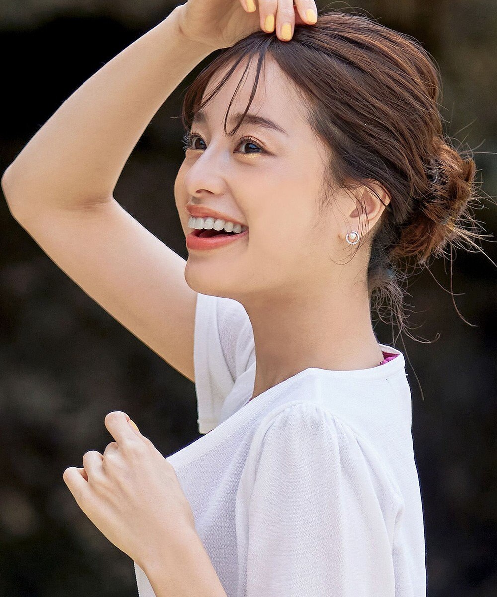 Tiaclasse ストーン＋パール付きピアス 