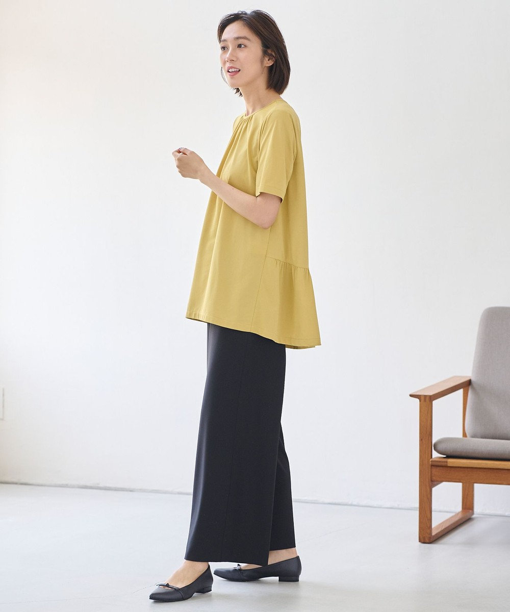 自由区 【洗える・XSサイズあり】ライト2WAYストレッチワイド パンツ 