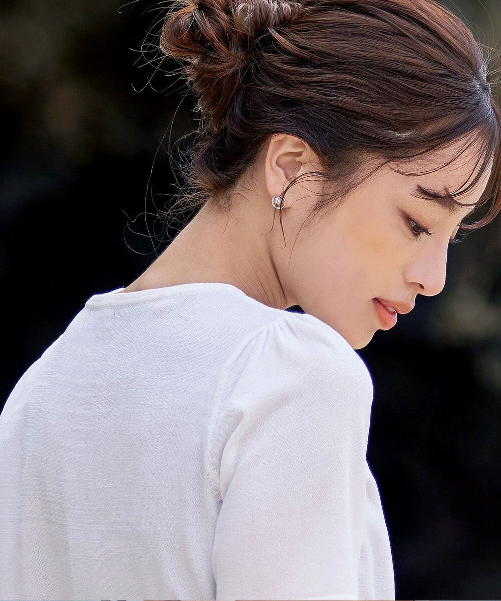 Tiaclasse ストーン＋パール付きピアス 