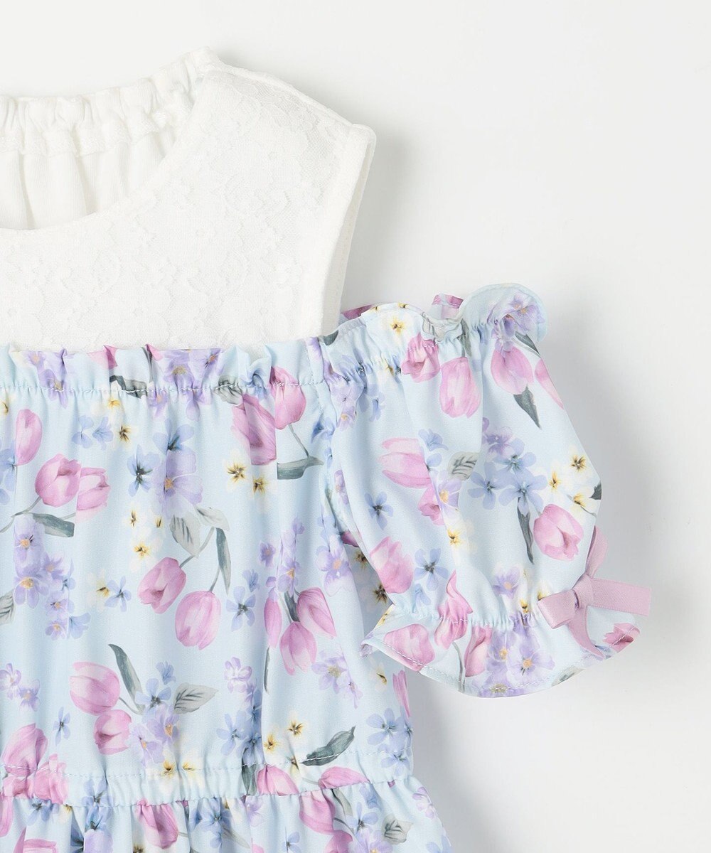 ANY KIDS オン・オフショルダー チューリップ ワンピース 