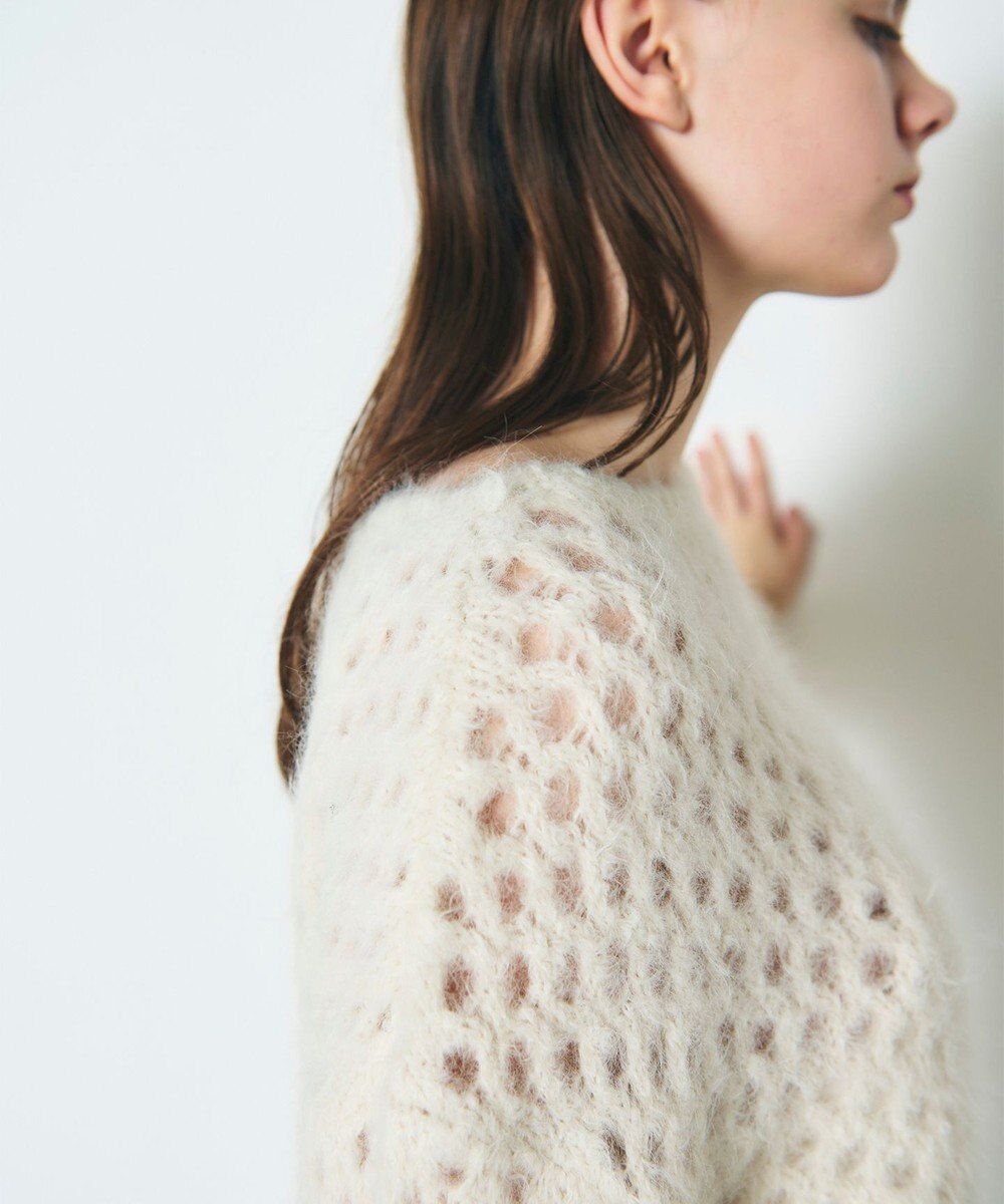 GRACE CONTINENTAL アルパカメッシュニットトップ 