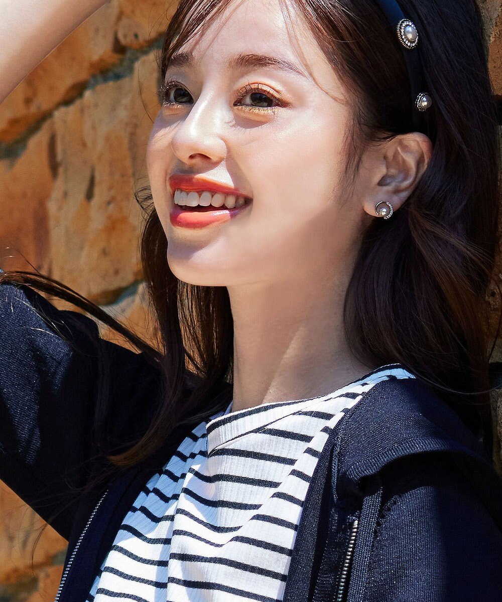 Tiaclasse ストーン＋パール付きピアス 