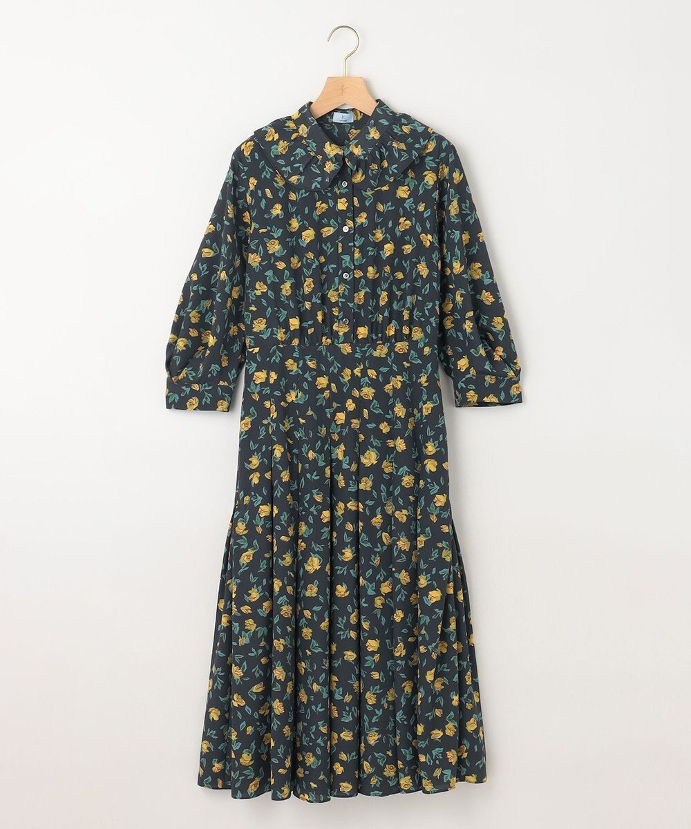 組曲 カッティングローズプリント ワンピース 