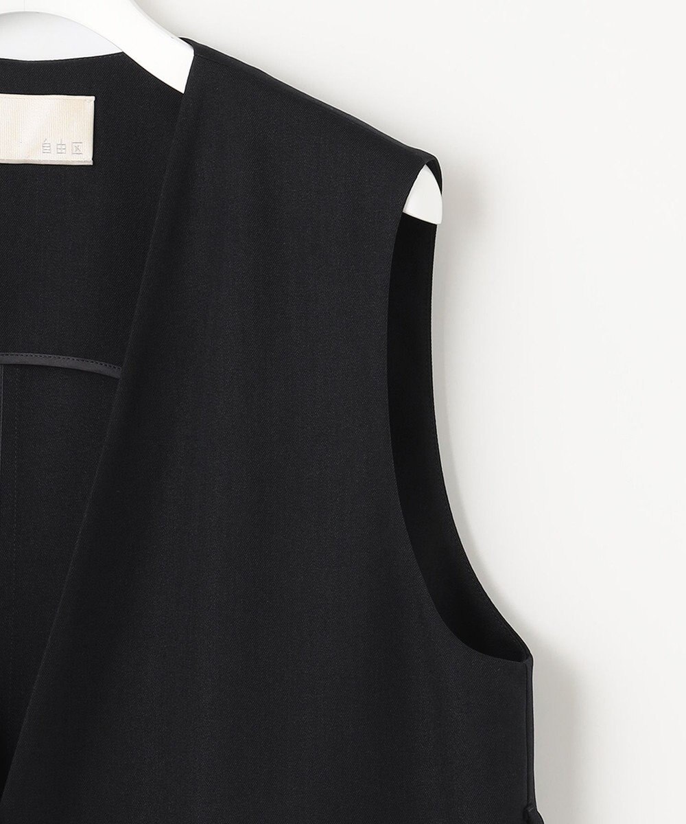 自由区 【接触冷感・速乾・UVカット・撥水・防シワ】リネンライクツイル ロングジレ 