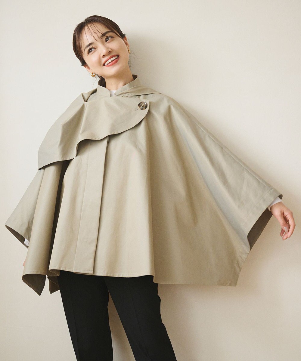 #Newans 【撥水】ラップストールケープトレンチコート 