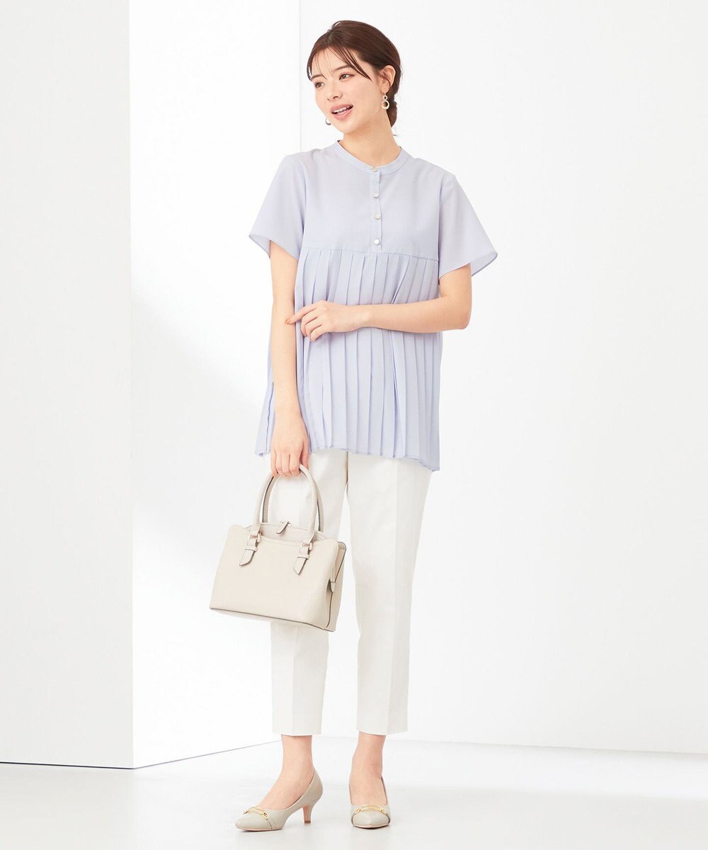 ANY SIS L 【洗える】ジョーゼットプリーツコンビ ブラウス 