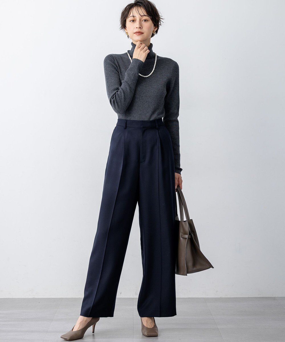 23区 【滝沢眞規子さん着用/VERY掲載/洗える】TWビエラ タック ワイド パンツ 