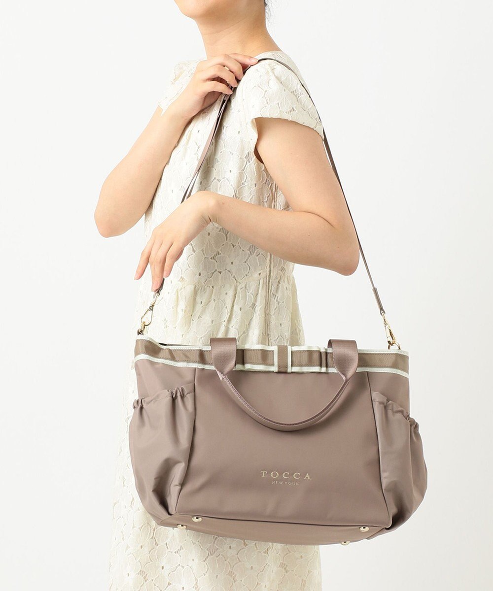 TOCCA DUAL RIBBON NYLON TOTE L トートバッグ L 