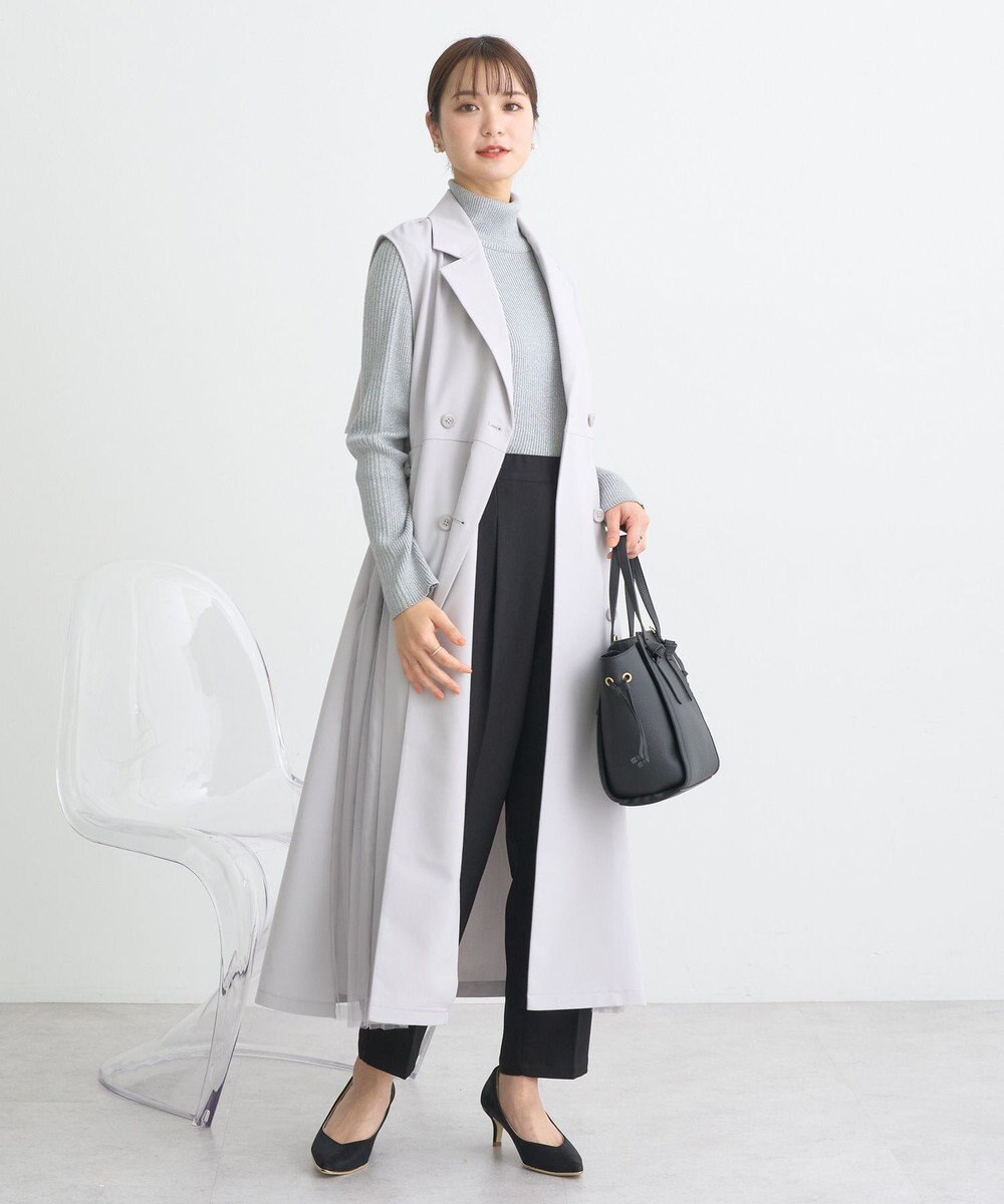 earth music&ecology サイドプリーツジレンチ 