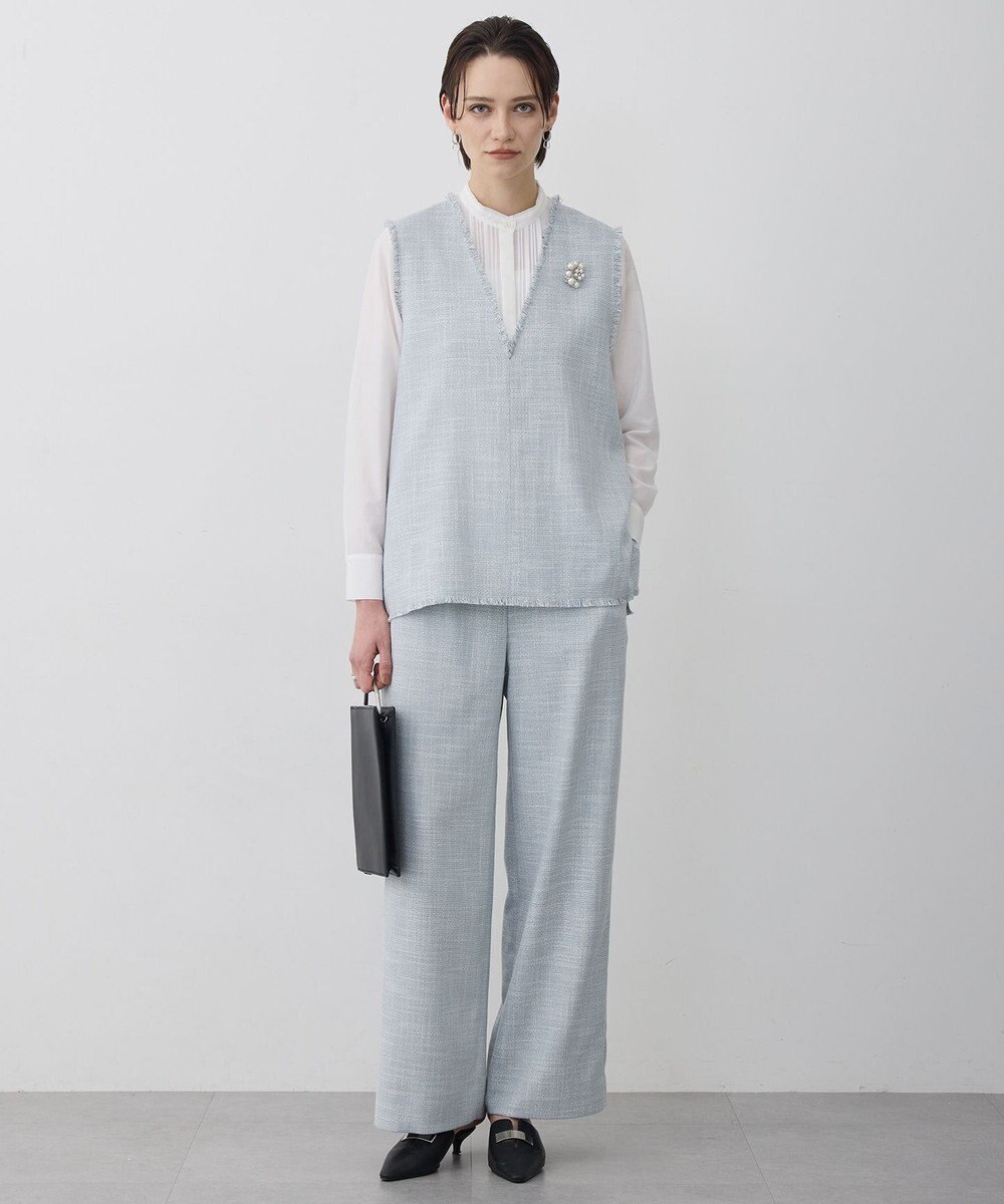 ICB ライトスラブツイード ワイドパンツ 