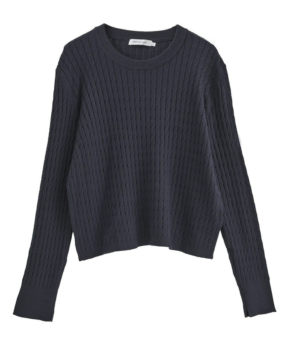 AMERICAN HOLIC ミニケーブルショート丈プルオーバー 