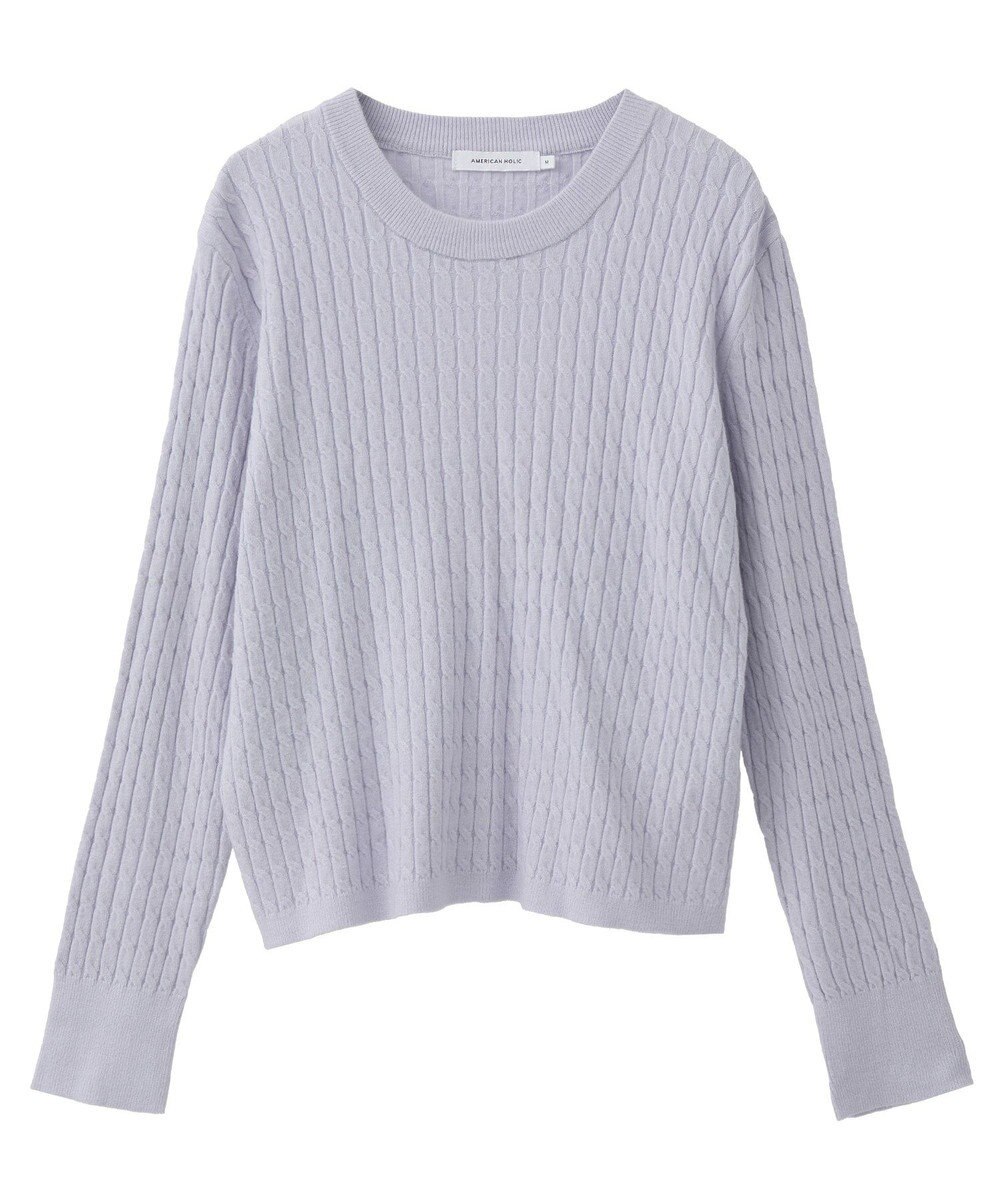 AMERICAN HOLIC ミニケーブルショート丈プルオーバー 