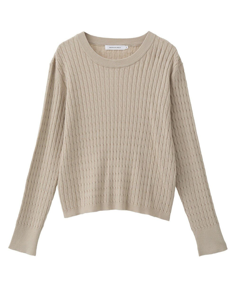 AMERICAN HOLIC ミニケーブルショート丈プルオーバー 
