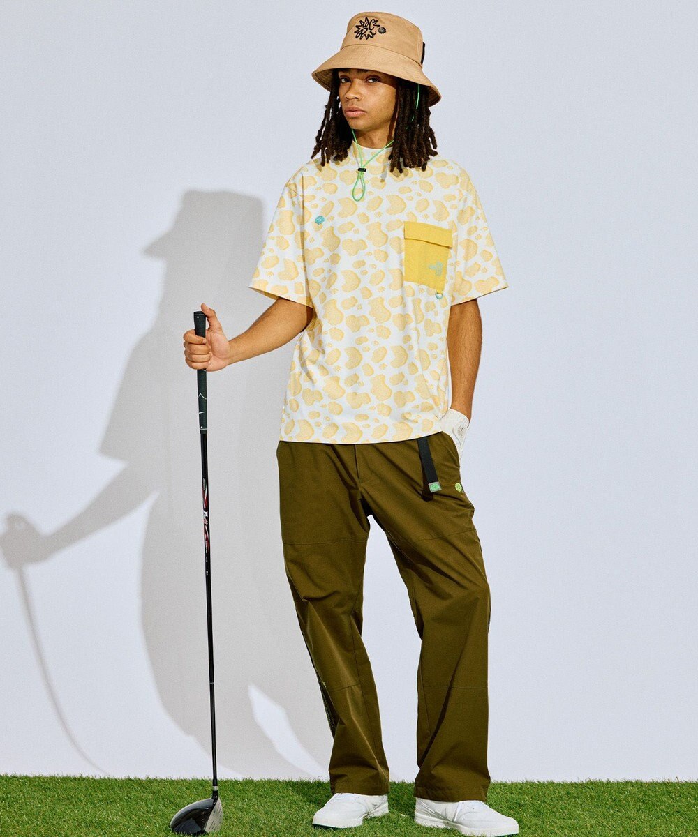 PW CIRCULUS 【UV遮蔽率99.5%  UVカット/速乾/ストレッチ】【MEN】アニマルドットポケットモックT ゴルフ 