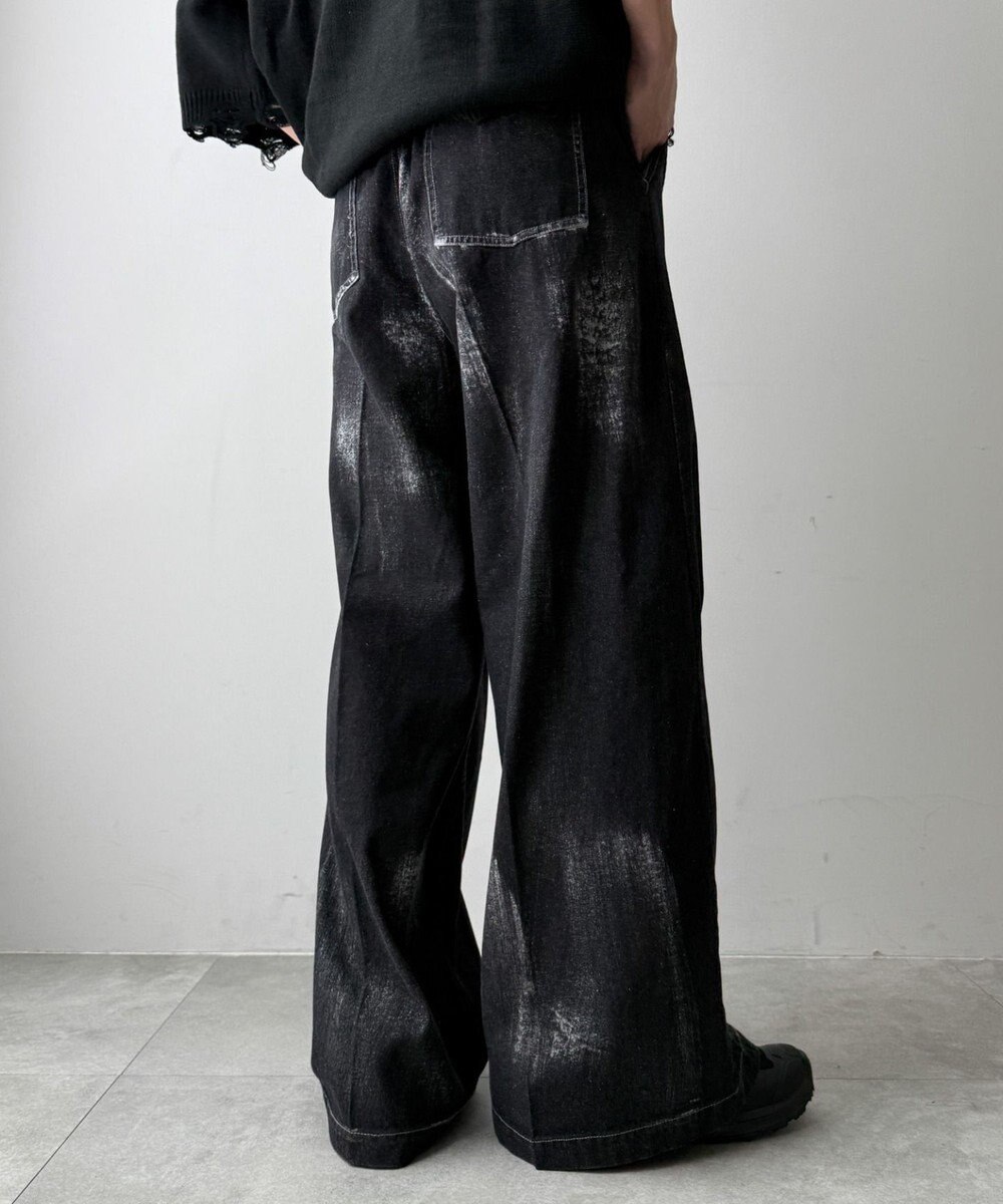 WEGO メタリックプリントデニムパンツ 