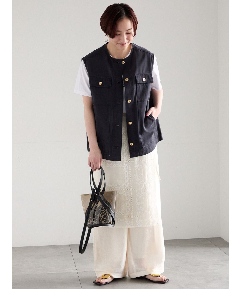 Te chichi チーフ刺繍ラップスカート付きパンツ 