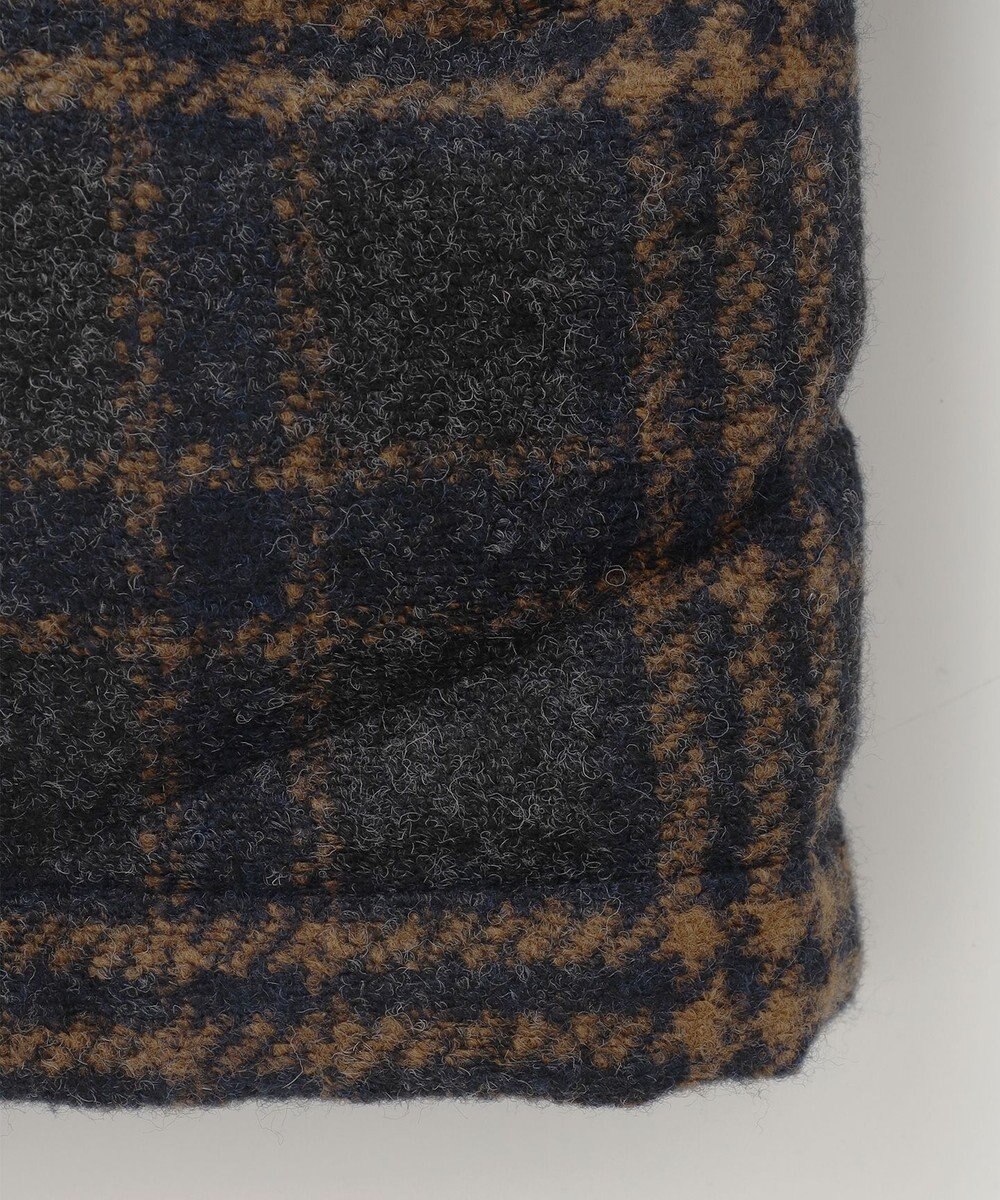 JOSEPH ABBOUD MOUNTAIN 【イタリア素材/ECOファー/9ポケット/ダウン】スライバーチェックダウン コート 