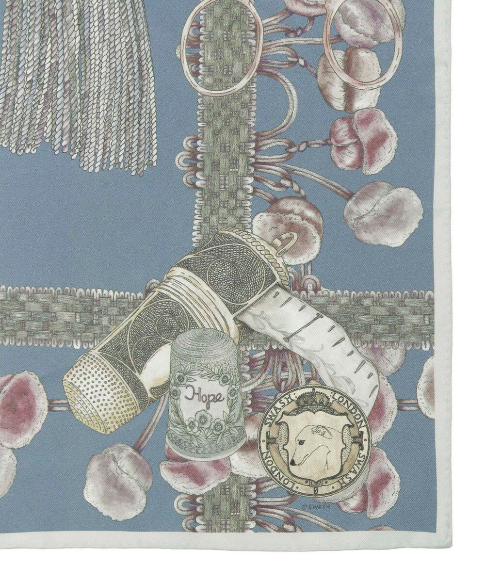MOONBAT SWASH LONDON(スウォッシュロンドン） シルクツイルスカーフ THINK OF ME 68×68cm 日本製 
