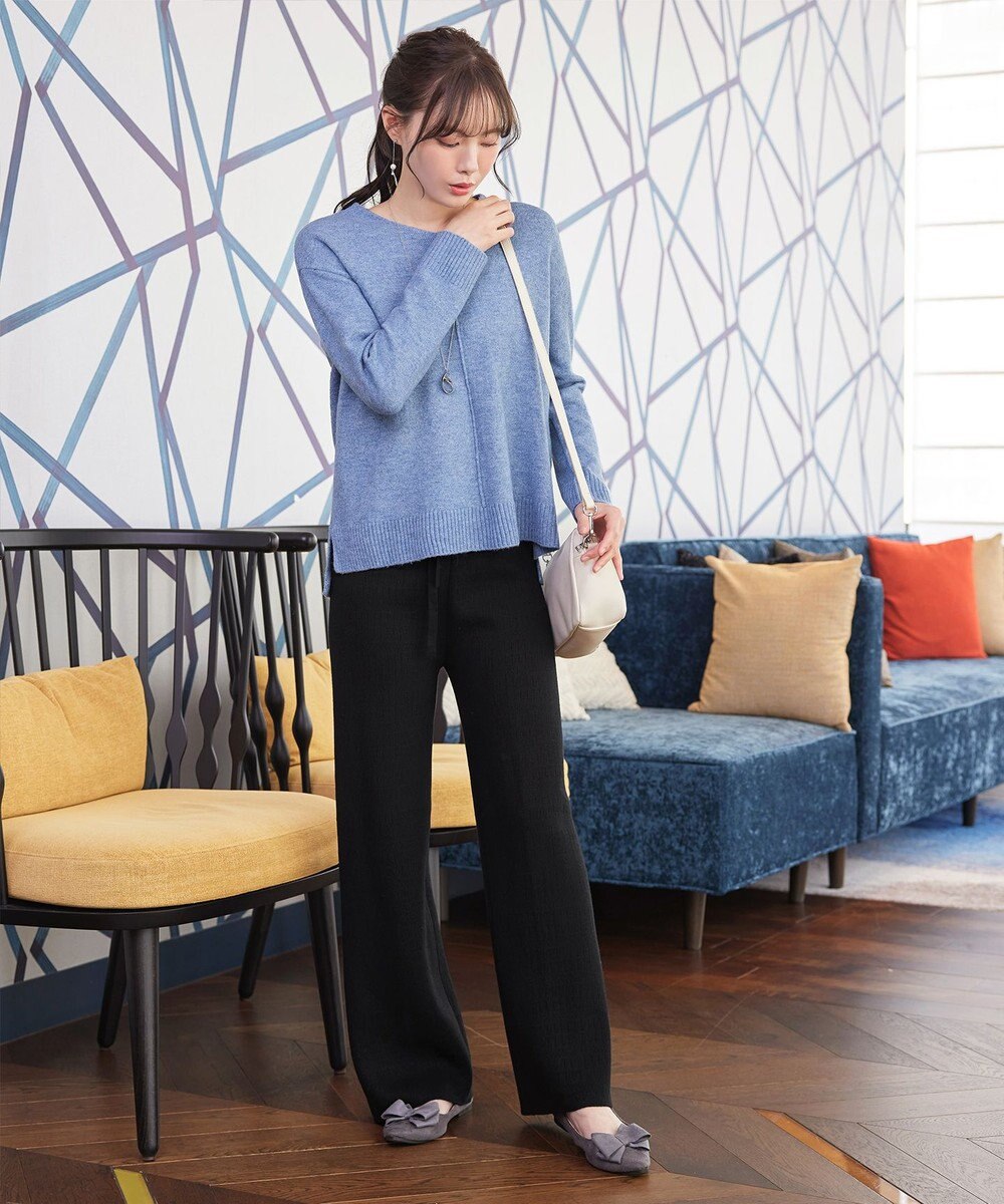 Tiaclasse 【安田美沙子さん着用・洗える】メランジVネックニットプルオーバー 