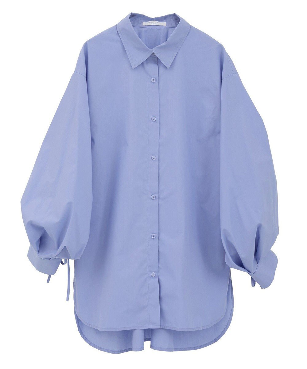 Green Parks イージーケア袖シャーリングシャツ 