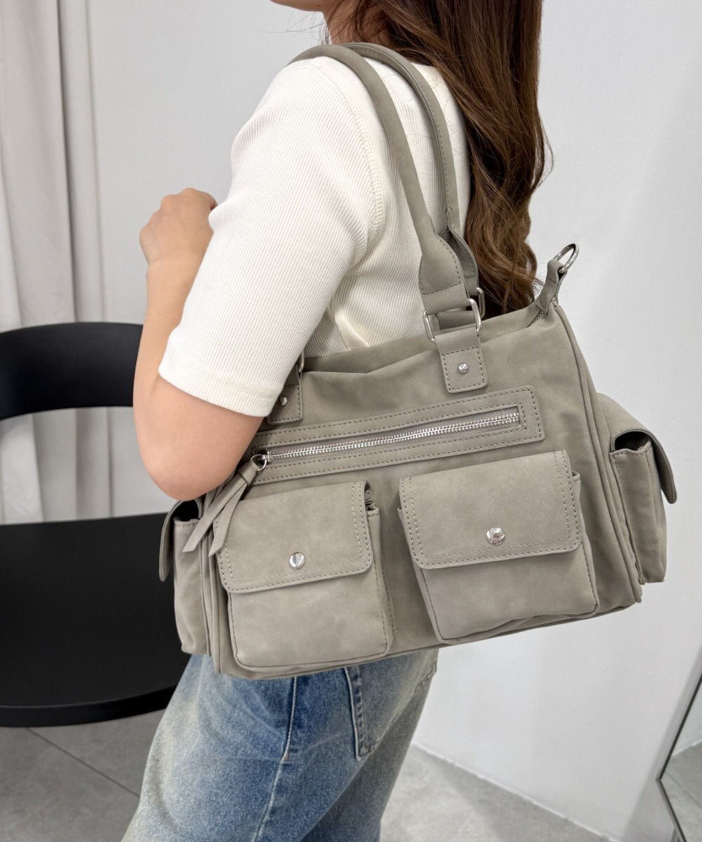 WEGO ポケットデザインボストンショルダー 