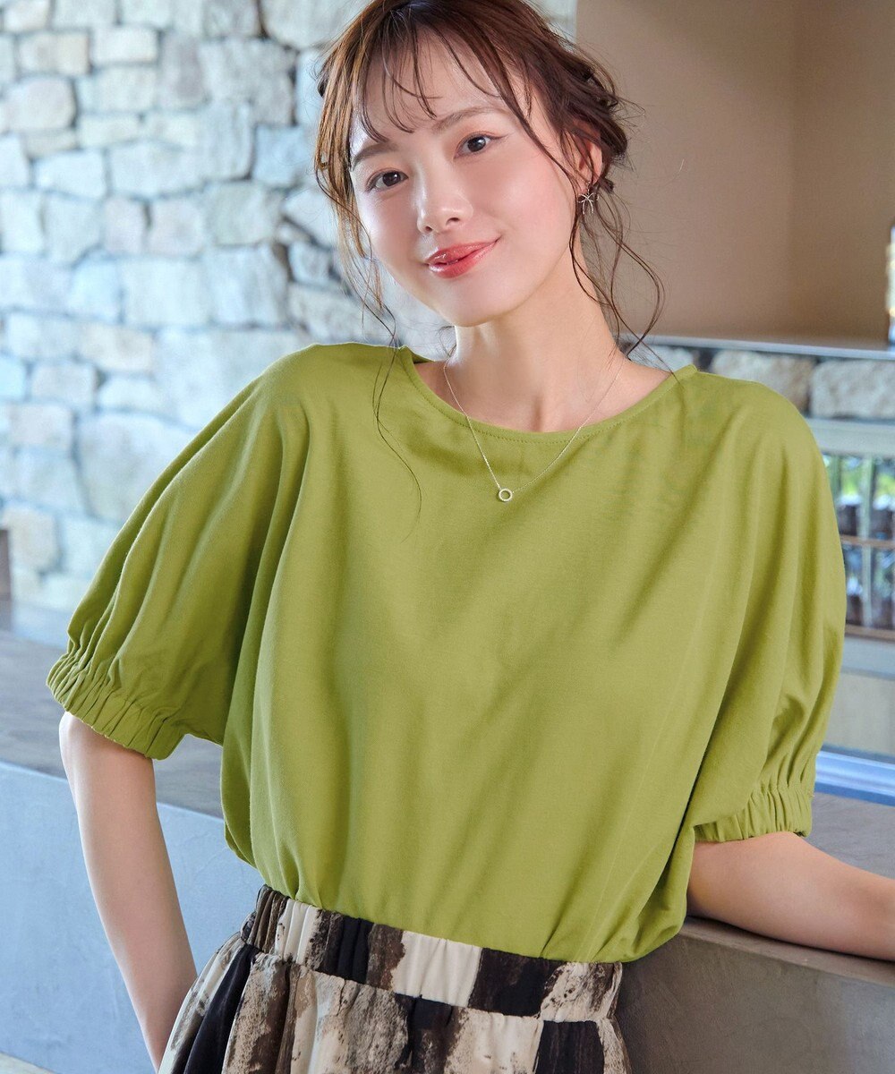 Tiaclasse 【接触冷感】袖ギャザードルマンプルオーバー 