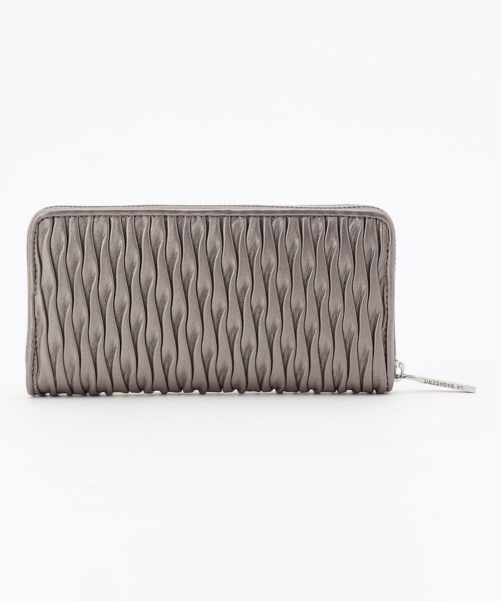 LA BAGAGERIE シープレザープリーツ加工ラウンドウォレット 