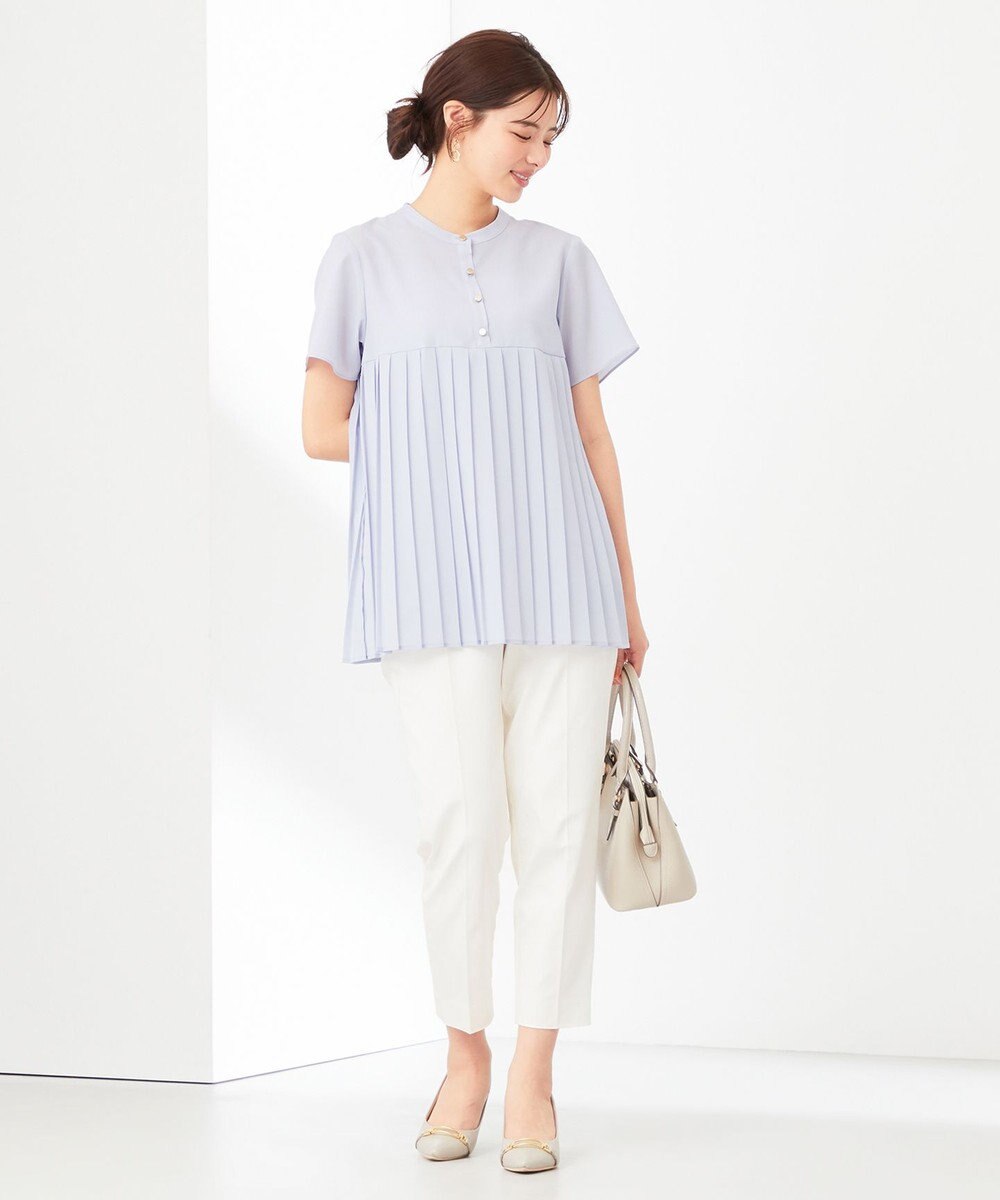 ANY SIS L 【洗える】ジョーゼットプリーツコンビ ブラウス 