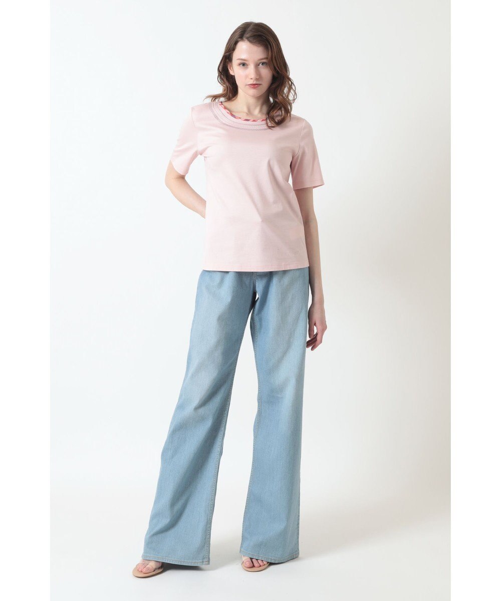 DAKS チェック スパンコール Tシャツ 