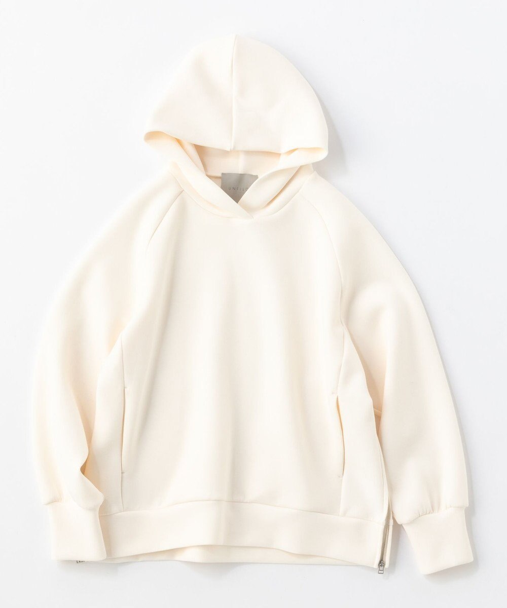 UNFILO L 【洗える】ダブルフェイス サイドZIPフーディ 