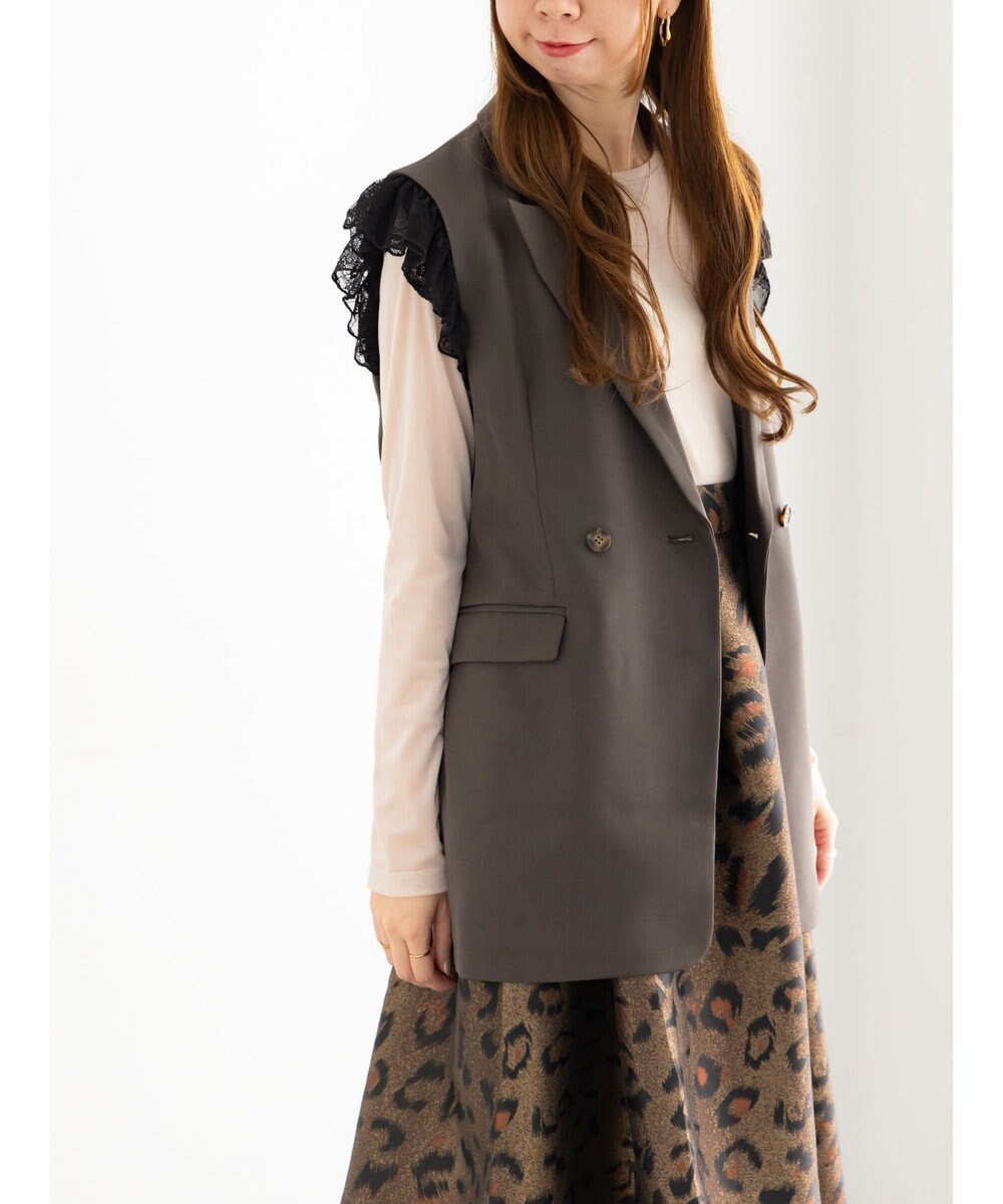 Te chichi レースドッキングテーラードジレ 