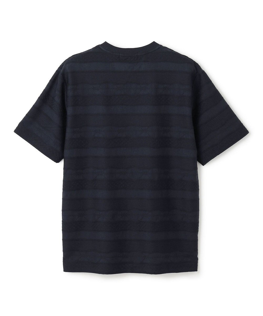 JOSEPH HOMME 新柄【ストレッチ/洗える】ジャガードボーダー　クルーネックTシャツ 