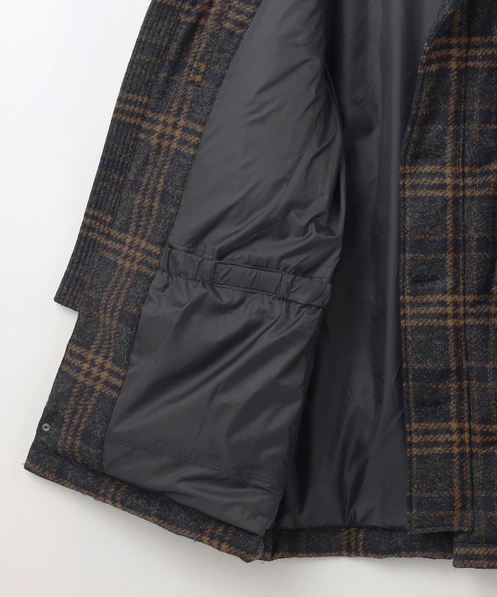 JOSEPH ABBOUD MOUNTAIN 【イタリア素材/ECOファー/9ポケット/ダウン】スライバーチェックダウン コート 