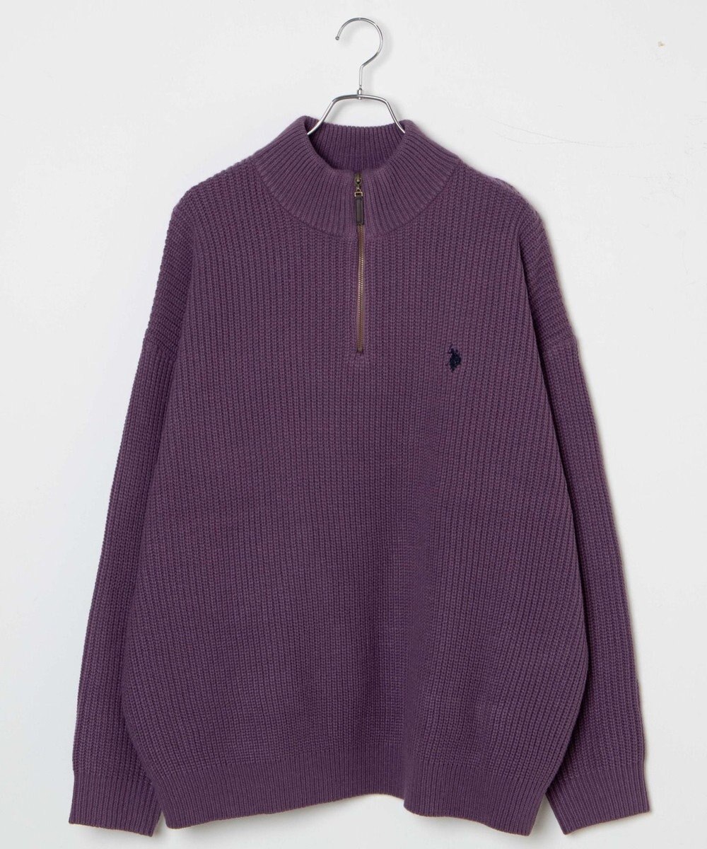 WEGO U.S. POLO ASSN.|別注畔編みハーフジップセーター 