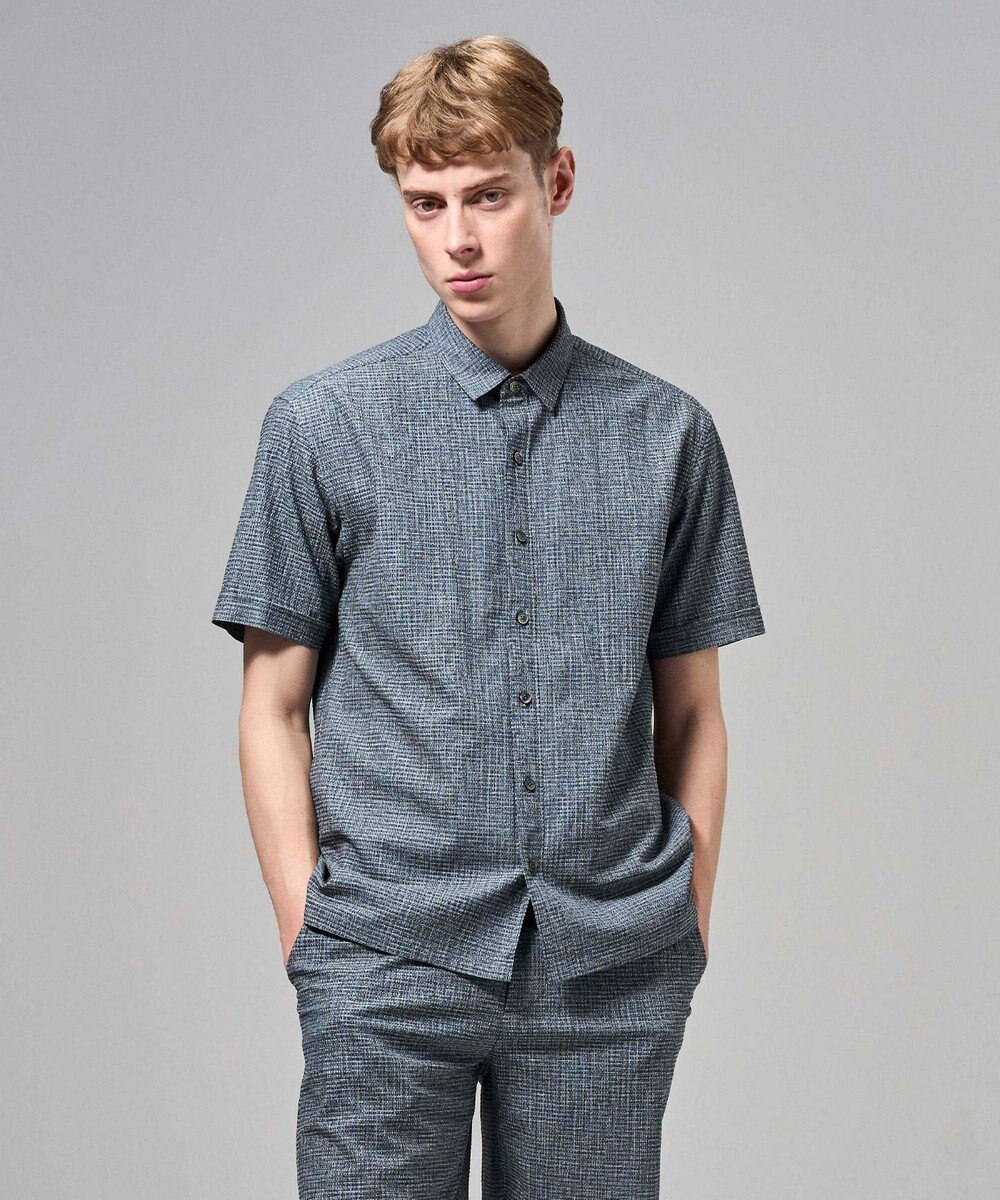 JOSEPH HOMME 【新型】トリコサッカーストレッチ　 レギュラーカラー半袖シャツ 