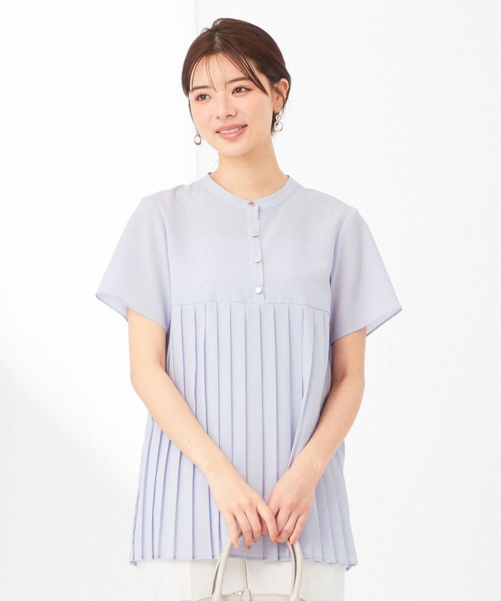 ANY SIS L 【洗える】ジョーゼットプリーツコンビ ブラウス 