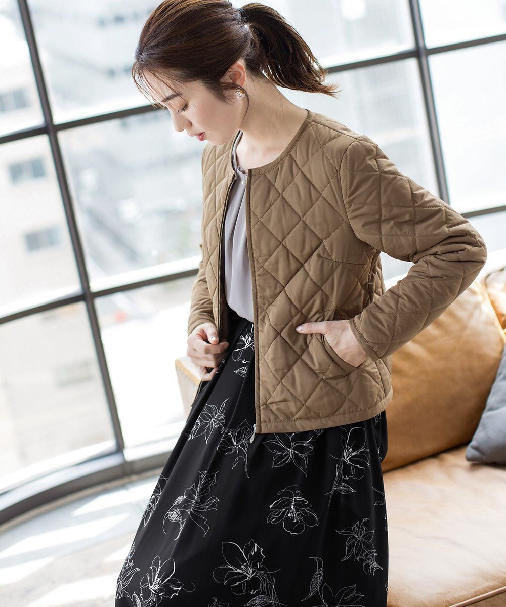 Tiaclasse L コンパクトなシルエットのキルティングショートコート 