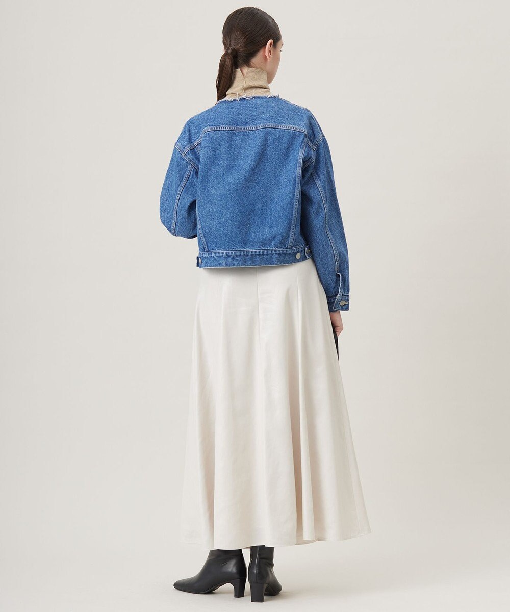 ICB L 【洗える】サテンワックスヴィンテージ フレアスカート 