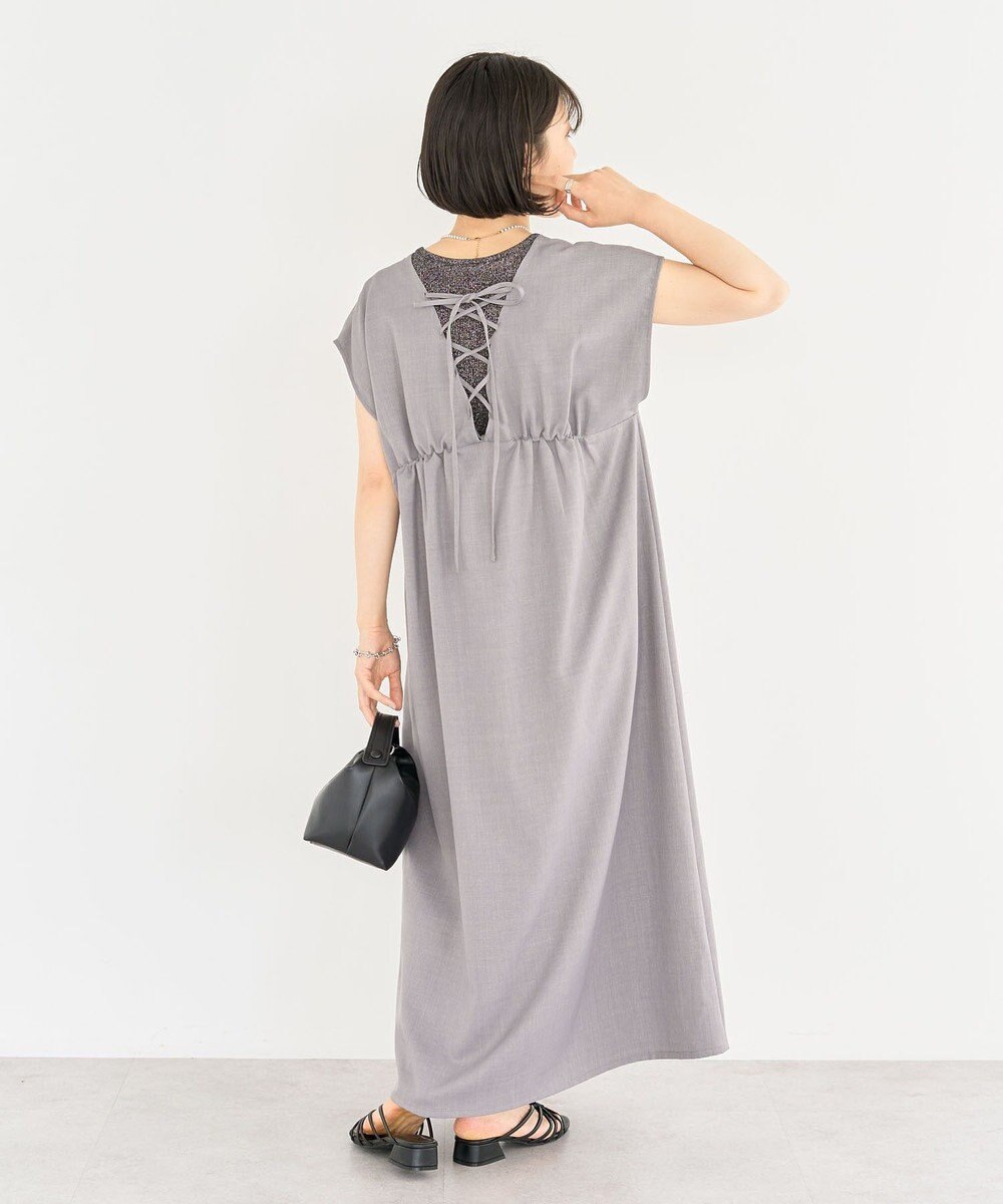 Green Parks フレンチスリーブレースアップジャンスカ 