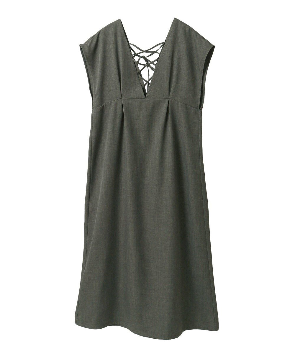 Green Parks フレンチスリーブレースアップジャンスカ 