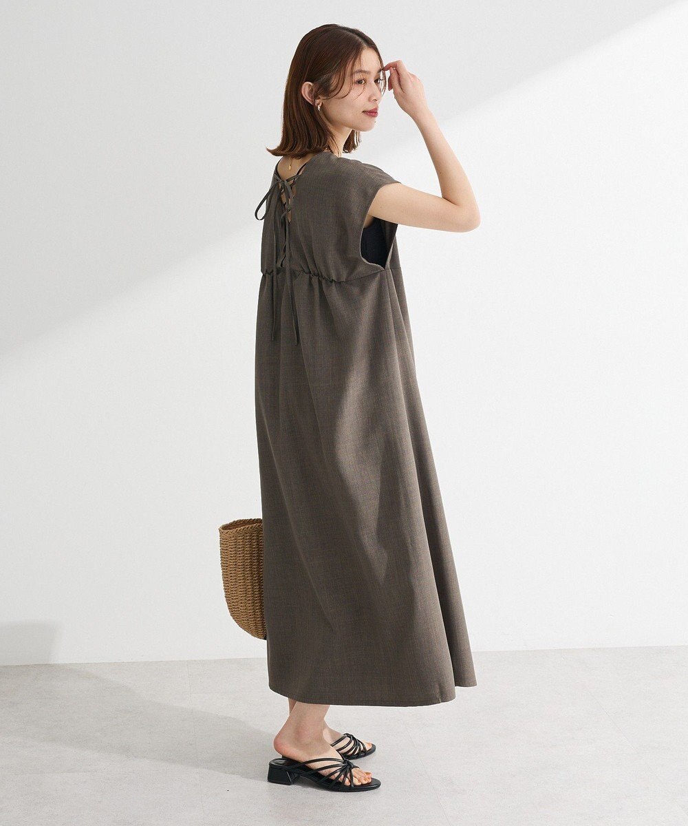 Green Parks フレンチスリーブレースアップジャンスカ 