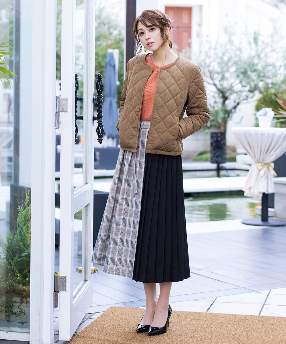 Tiaclasse L コンパクトなシルエットのキルティングショートコート 