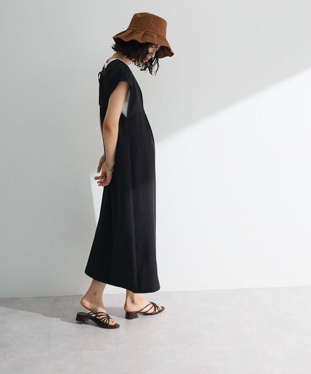 Green Parks フレンチスリーブレースアップジャンスカ 