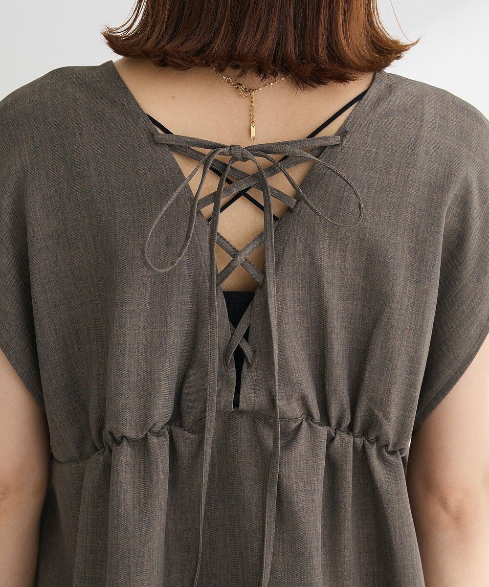 Green Parks フレンチスリーブレースアップジャンスカ 