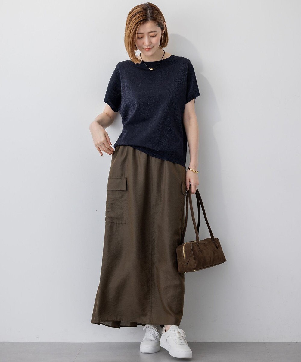 23区 【洗える】レーヨンポリエステルストレッチ プルオーバー ラメニット 