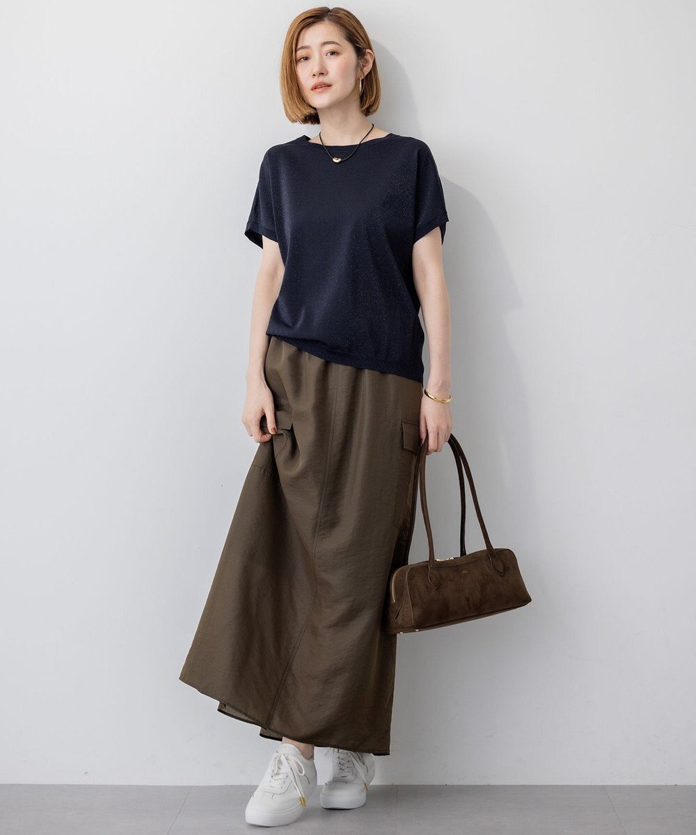 23区 【洗える】レーヨンポリエステルストレッチ プルオーバー ラメニット 