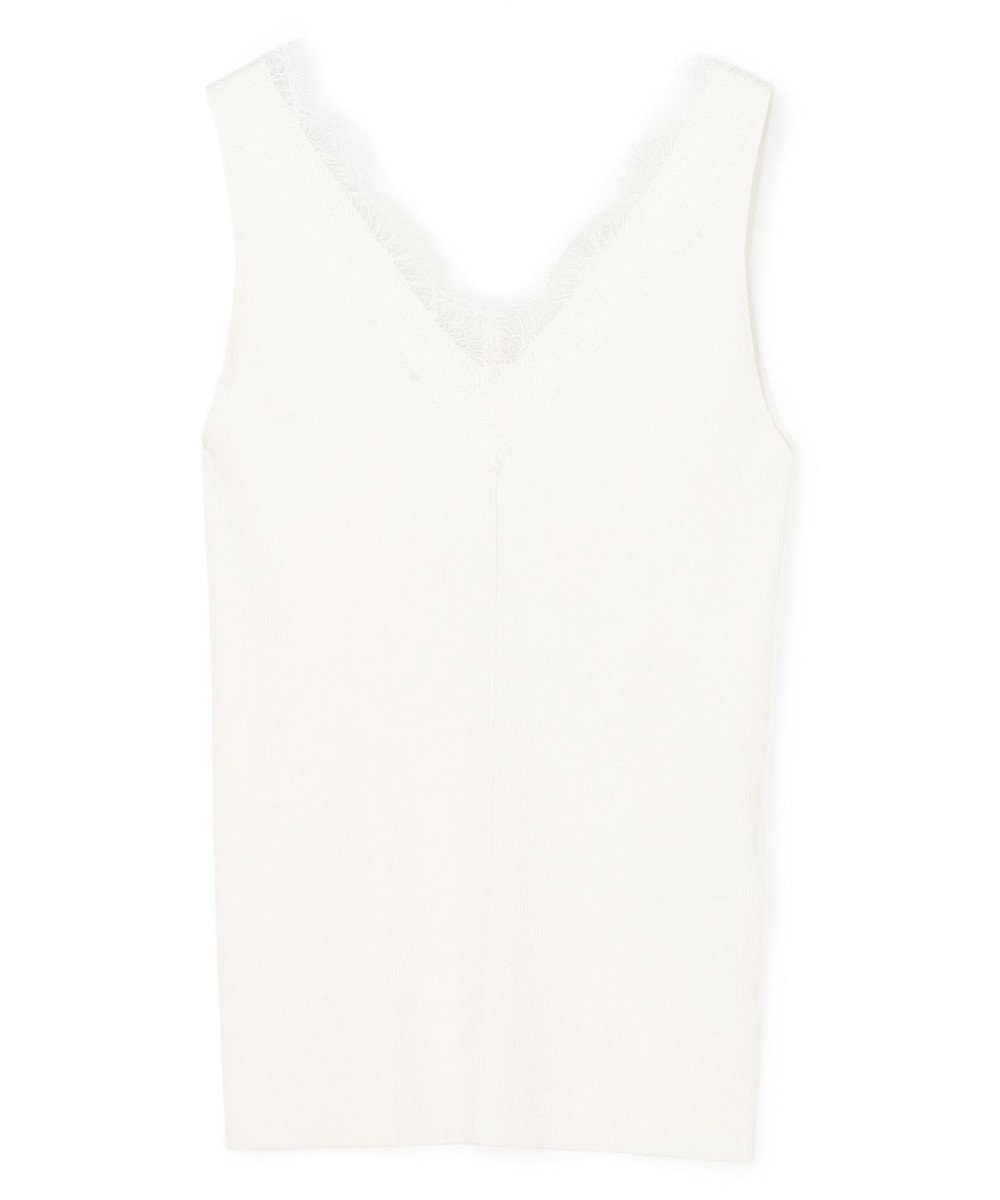 BEIGE， 【VERY NaVY掲載】RUBY / レーストリム リブタンクトップ 