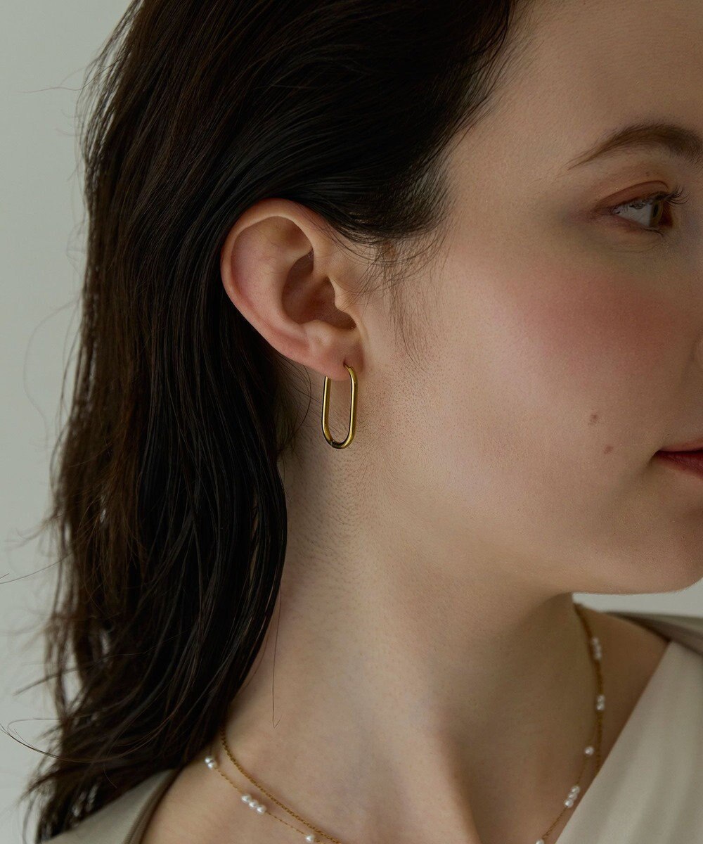 Phoebe 〈金属アレルギー対応〉グラムオーバルフープピアス　ゴールド　楕円型/オーバル/ステンレス 