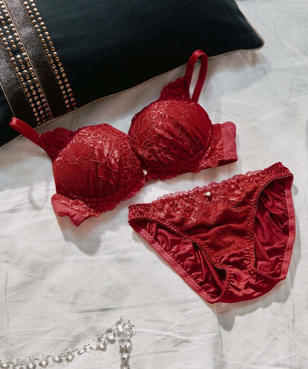 San-ai Resort（三愛水着楽園） 【northerly bra フィットシリーズ 谷間メイク】 カシュクールレースモールド ブラジャー＆ショーツSet B～Fカップ 